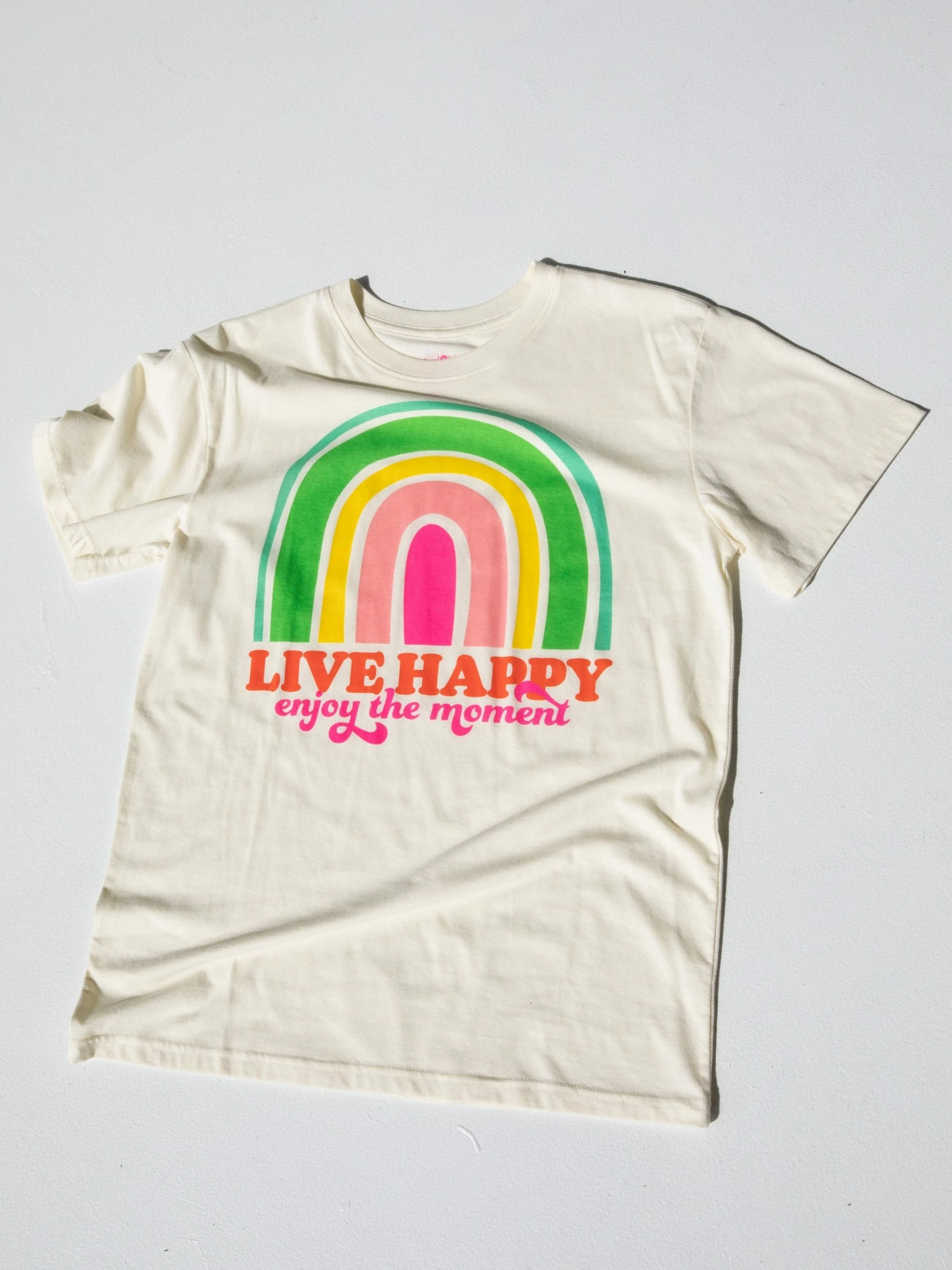 Natural Life Boyfriend Tee Shirt - Live Happy Rainbow 4 Natural Life Boyfriend Tee Shirt - Live Happy Rainbow - Image 2