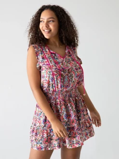 Natural Life Lyla Smocked Mini Dress - Pink Palms -Natural Life Shop 1A2A0169 20copy