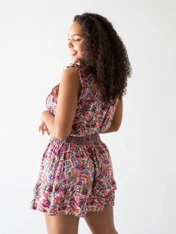 Natural Life Lyla Smocked Mini Dress - Pink Palms -Natural Life Shop 1A2A0182 20copy