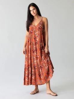 Natural Life Riley Maxi Dress - Orange Floral -Natural Life Shop 1A2A0277