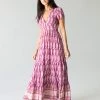 Natural Life Evangeline V-Neck Maxi Dress - Purple Border -Natural Life Shop 1A2A0421