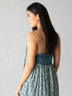 Natural Life Journey Boho Maxi Dress Teal - Floral Border -Natural Life Shop 1A2A0505