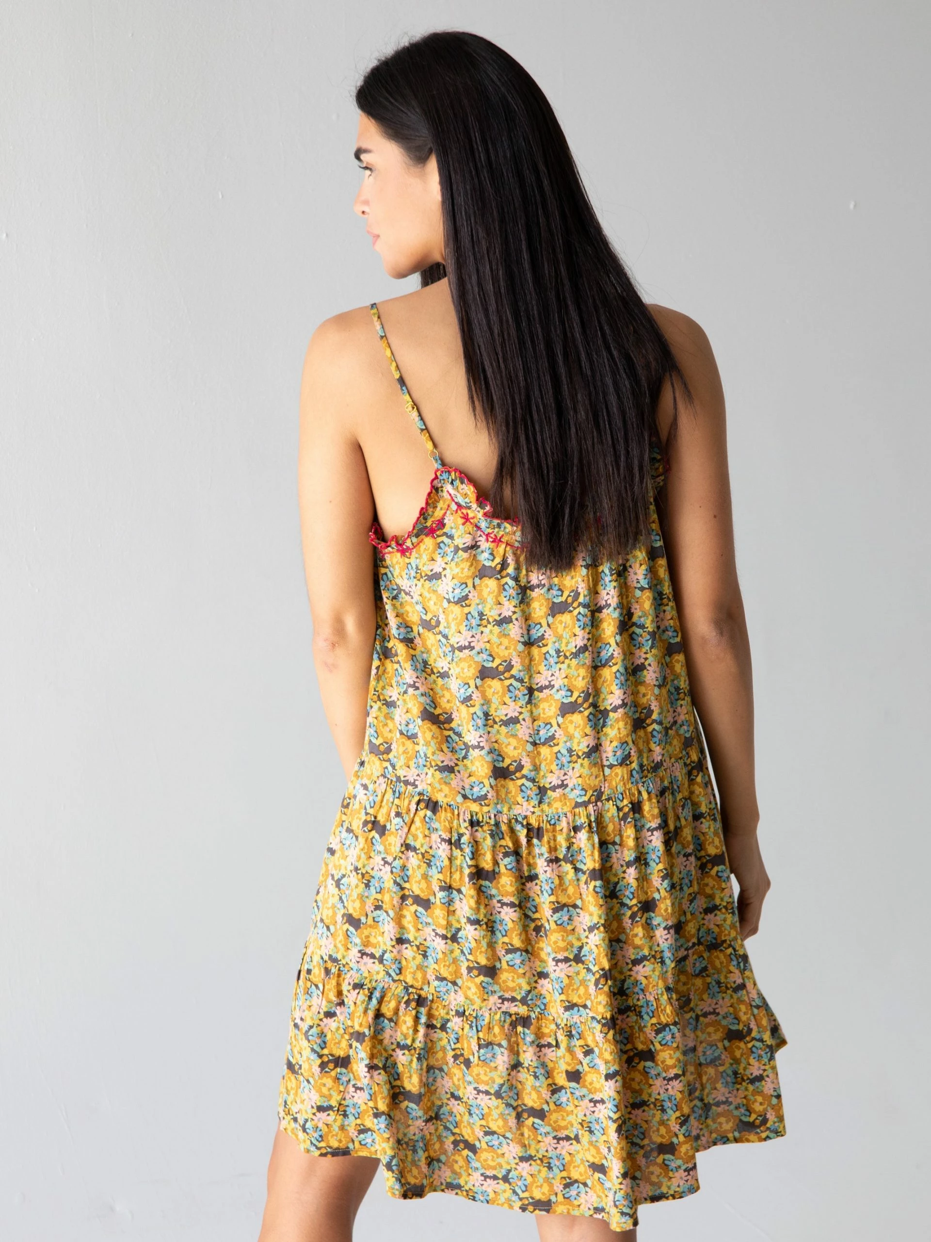 Natural Life Embroidered Harley Dress - Gold Floral 5 Natural Life Embroidered Harley Dress - Gold Floral - Image 3