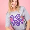 Natural Life Remi Distressed Tee Shirt - Grey Love More -Natural Life Shop 1A2A0697