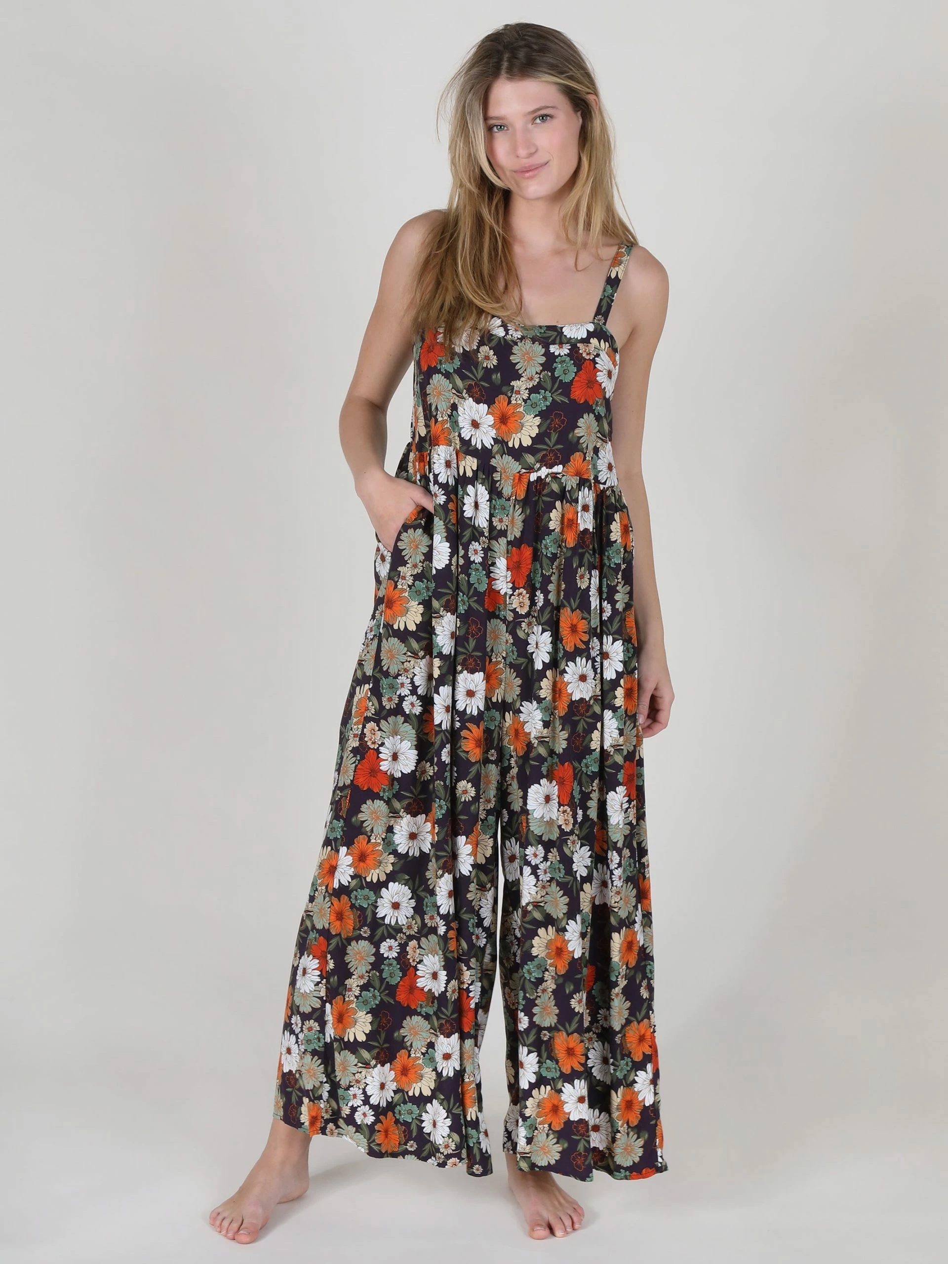 Natural Life Patti Jumpsuit Orange - Purple Daisies 6 Natural Life Patti Jumpsuit Orange - Purple Daisies - Image 4