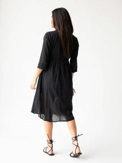 Natural Life Chloe Woven Midi Dress - Black -Natural Life Shop 1A2A4359