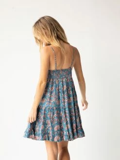 Natural Life Cleo Tiered Dress - Blue Rust Vines -Natural Life Shop 1A2A4403