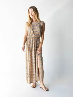 Natural Life Christine Maxi Dress - Blue Yellow Floral