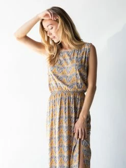 Natural Life Christine Maxi Dress - Blue Yellow Floral -Natural Life Shop 1A2A4426