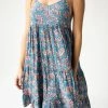 Natural Life Cleo Tiered Dress - Blue Rust Vines