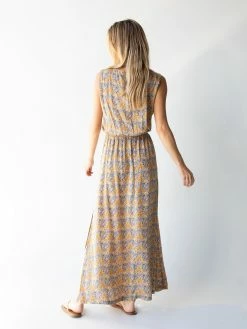 Natural Life Christine Maxi Dress - Blue Yellow Floral -Natural Life Shop 1A2A4439
