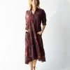 Natural Life Rebecca Tiered Dress - Burgundy Floral