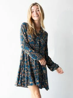 Natural Life Ansley Woven Tunic Shirt Dress - Paisley Floral -Natural Life Shop 1A2A4551