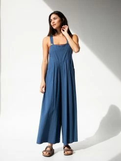 Natural Life Carrington Wide-Leg Jumpsuit - Washed Navy