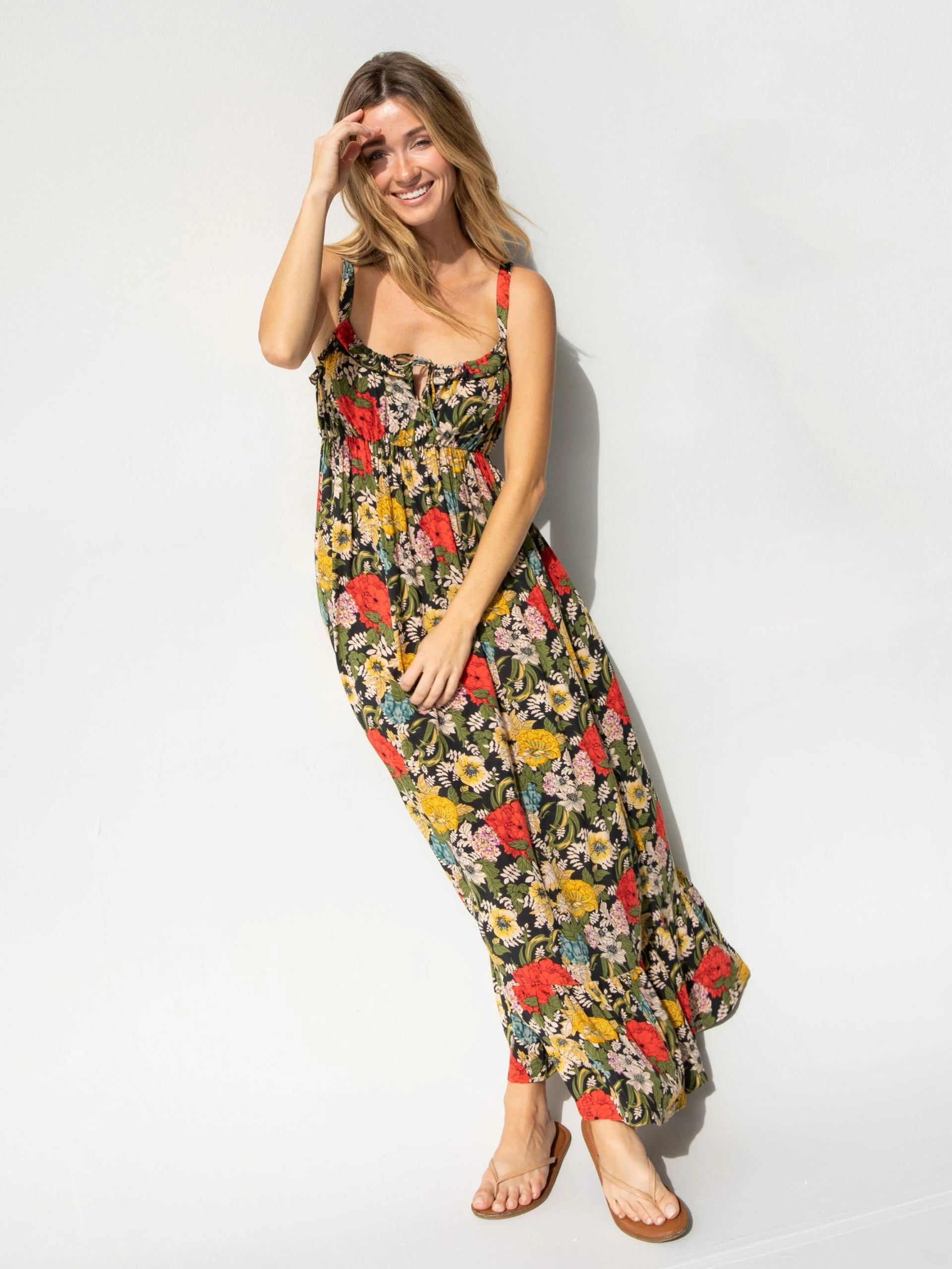 Natural Life Elizabeth Maxi Dress - Black Red Poppy 4 Natural Life Elizabeth Maxi Dress - Black Red Poppy - Image 2
