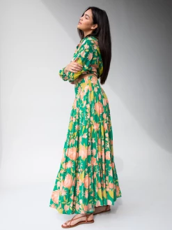 Natural Life Hanna Convertible Maxi Skirt - Green Coral Floral -Natural Life Shop 1A2A4884 20copy