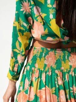 Natural Life Hanna Convertible Maxi Skirt - Green Coral Floral -Natural Life Shop 1A2A4940