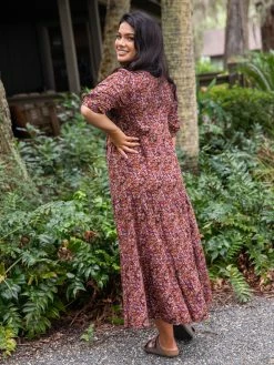 Natural Life Sage V-Neck Maxi Dress - Coco Floral -Natural Life Shop 1A2A5428