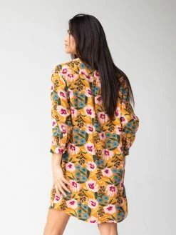 Natural Life Georgia Shirt Dress - Orange Pink Floral -Natural Life Shop 1A2A5469