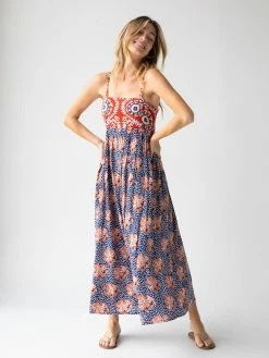 Natural Life Bailey Maxi Dress - Navy Red Mix Print -Natural Life Shop 1A2A5629
