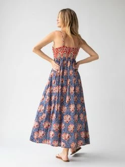 Natural Life Bailey Maxi Dress - Navy Red Mix Print -Natural Life Shop 1A2A5649