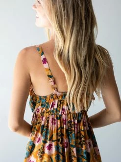 Natural Life Elizabeth Dress - Orange Pink Floral -Natural Life Shop 1A2A5678