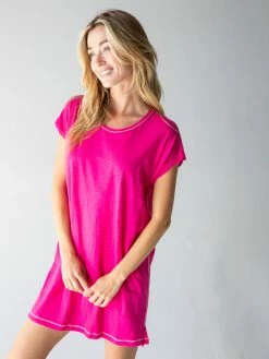 Natural Life Frankie Knit Tee Shirt Dress - Pink