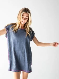 Natural Life Frankie Knit Tee Shirt Dress - Indigo