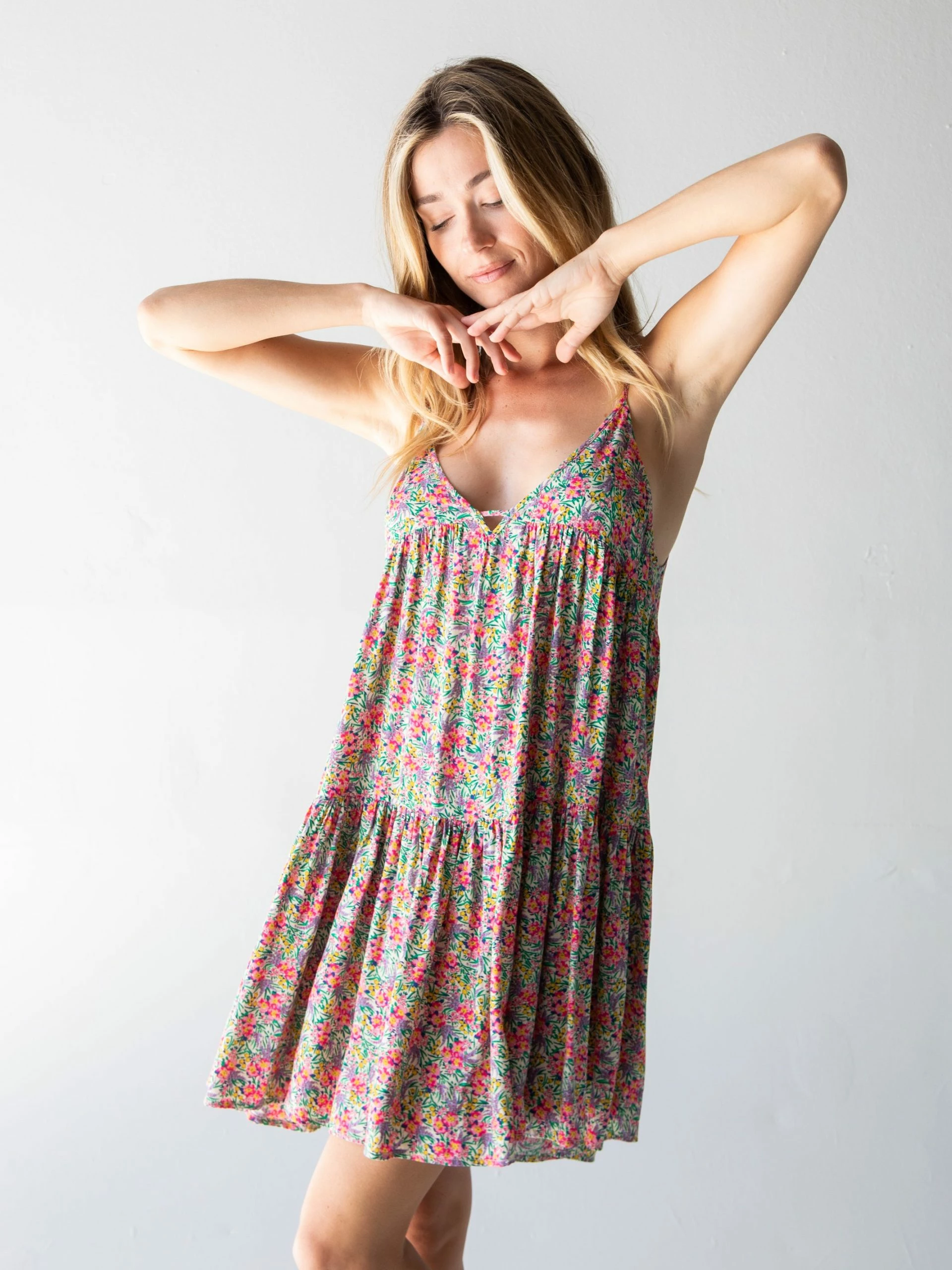 Natural Life Riley Dress - Neon Ditsy Floral 4 Natural Life Riley Dress - Neon Ditsy Floral - Image 2