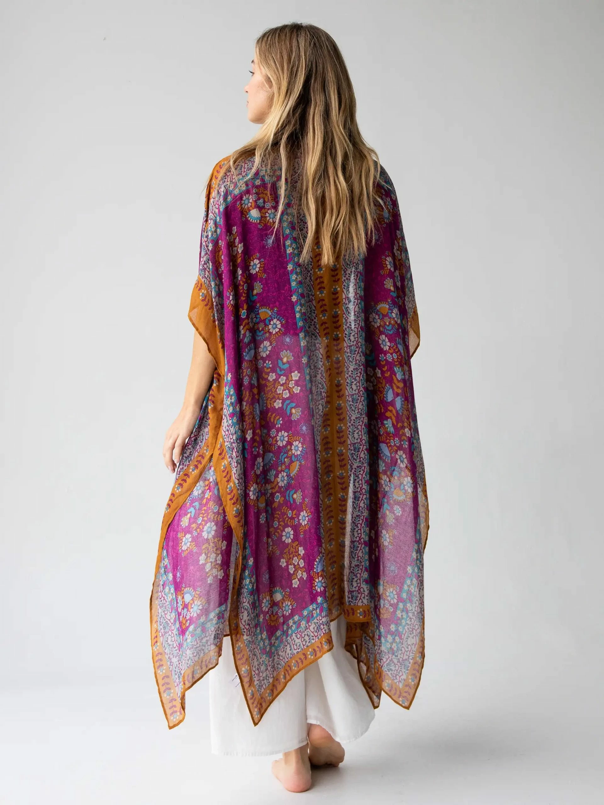 Natural Life Kelsey Kimono - Purple Mustard Mandala 4 Natural Life Kelsey Kimono - Purple Mustard Mandala - Image 2
