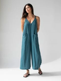 Natural Life Chelsea Cotton Jumpsuit - Teal