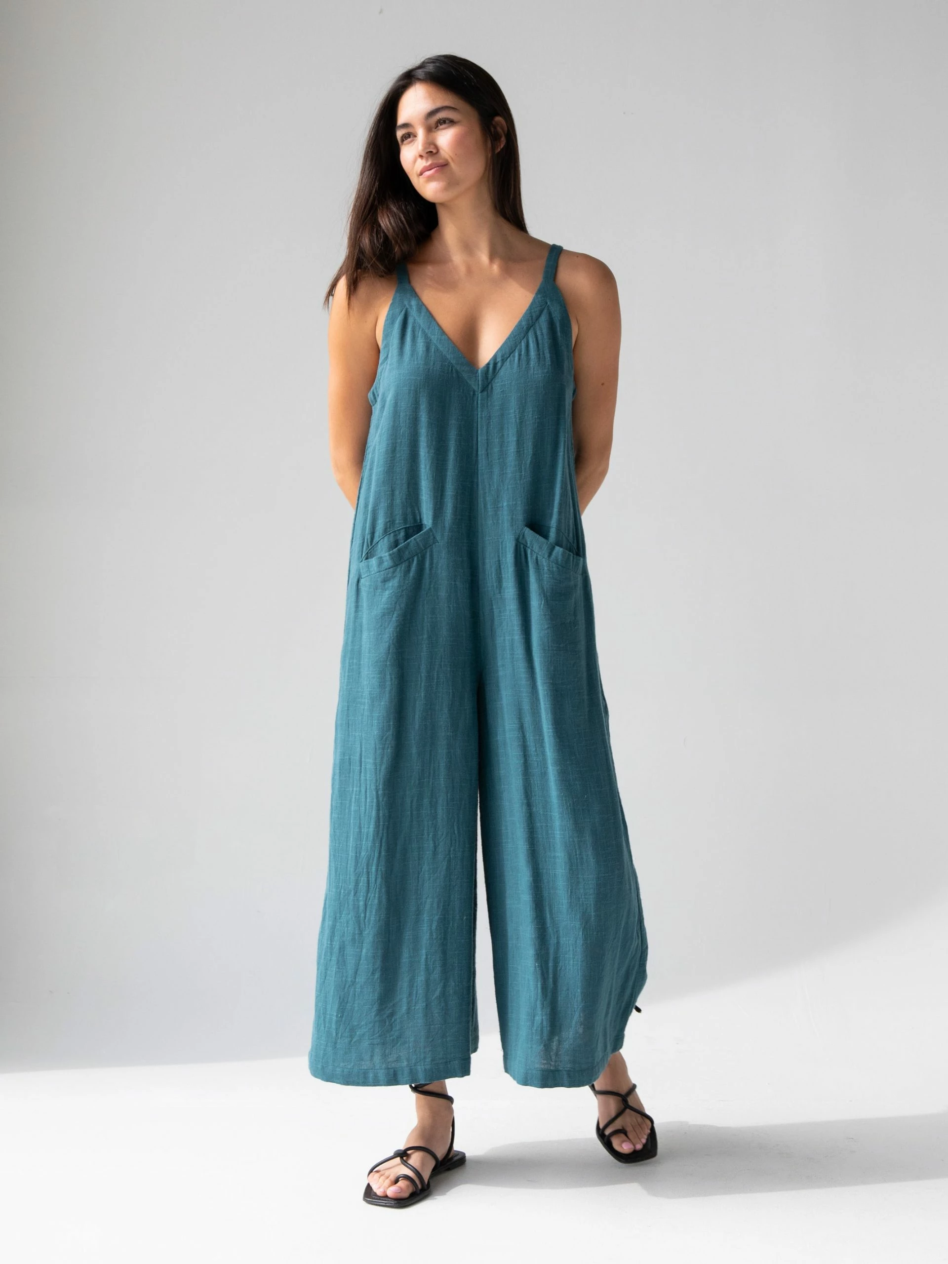 Natural Life Chelsea Cotton Jumpsuit - Teal 3 Natural Life Chelsea Cotton Jumpsuit - Teal