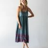 Natural Life Gigi Midi Dress - Teal Floral Border -Natural Life Shop 1A2A6235 Edit