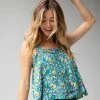 Natural Life Kate Pleated Tank Top - Turquoise Floral 2 Natural Life Kate Pleated Tank Top - Turquoise Floral -Natural Life Shop 1A2A6236