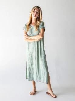 Natural Life Frankie Knit Tee Shirt Midi Dress - Bay