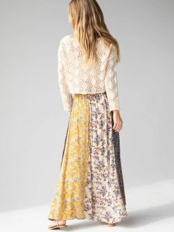 Natural Life Valentina Maxi Skirt - Yellow Cream Floral Mix -Natural Life Shop 1A2A6434