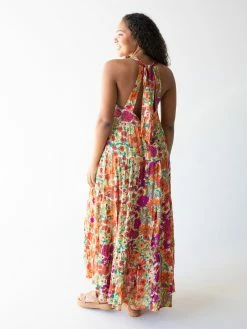 Natural Life Halle Printed Halter Maxi Dress - Fuschia Floral -Natural Life Shop 1A2A8147
