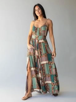 Natural Life Golden Eye Wide-Leg Jumpsuit - Paisley Patchwork