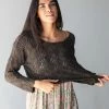 Natural Life Blythe Cropped Summer Sweater - Charcoal 1 Natural Life Blythe Cropped Summer Sweater - Charcoal -Natural Life Shop 1A2A9001