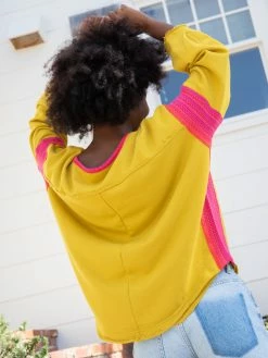 Natural Life Knit Trim Sweatshirt - Mustard 8 Natural Life Knit Trim Sweatshirt - Mustard -Natural Life Shop 1A2A9134