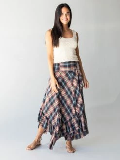 Natural Life Feelin' Alive Convertible Midi Skirt - Navy Plaid -Natural Life Shop 1A2A9615 Edit