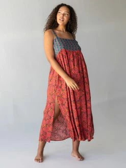 Natural Life Patti Side Slit Maxi Dress - Red Orange Mixed Print 11 Natural Life Patti Side Slit Maxi Dress - Red Orange Mixed Print -Natural Life Shop 1A2A9671
