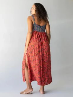 Natural Life Patti Side Slit Maxi Dress - Red Orange Mixed Print 12 Natural Life Patti Side Slit Maxi Dress - Red Orange Mixed Print -Natural Life Shop 1A2A9691
