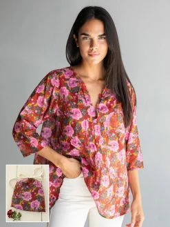 Natural Life Tunic-In-A-Bag - Pink Red Floral -Natural Life Shop 1A2A9759 2
