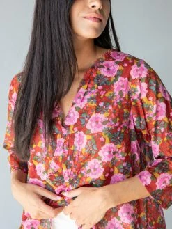 Natural Life Tunic-In-A-Bag - Pink Red Floral -Natural Life Shop 1A2A9784