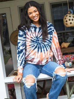 Natural Life Shelby Cropped Hoodie - Moonstone Navy