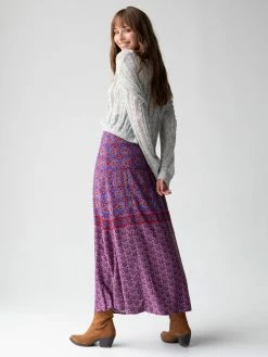 Natural Life Amy Maxi Skirt - Red Blue Gold Border -Natural Life Shop 484A0065 20copy