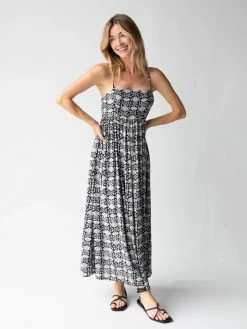 Natural Life Bailey Maxi Dress - Black Floral Vines