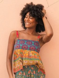 Natural Life Patricia Top - Cream Pink Border