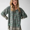 Natural Life Dara V-Neck Mini Dress - Sage Black Floral Border -Natural Life Shop 484A0463 20copy